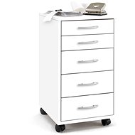 FMD Mobile cabinet with 5 drawers white - Cabinet