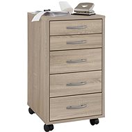 FMD Mobile cabinet with 5 drawers oak - Cabinet