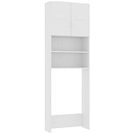 Cabinet above washing machine white 64 × 25,5 × 190 cm chipboard - Bathroom Cabinet