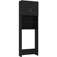 Cabinet above washing machine black 64 × 25,5 × 190 cm chipboard - Bathroom Cabinet