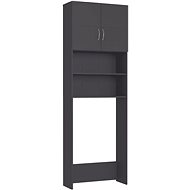 Cabinet above washing machine grey 64 × 25,5 × 190 cm chipboard - Bathroom Cabinet
