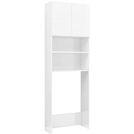 Cabinet above washing machine white high gloss 64x25,5x190 cm chipboard - Bathroom Cabinet