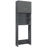 Cabinet above washing machine grey high gloss 64x25,5x190 cm chipboard - Bathroom Cabinet