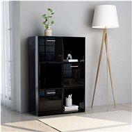 Storage cabinet black high gloss 60 × 29,5 × 90 cm chipboard - Cabinet