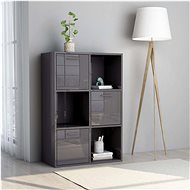 Storage cabinet grey high gloss 60 × 29,5 × 90 cm chipboard - Cabinet
