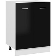 Lower cabinet black high gloss 60 × 46 × 81,5 cm chipboard - Cupboard
