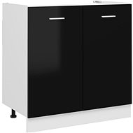 Cabinet under the sink black high gloss 80x46x81,5 cm chipboard - Cupboard
