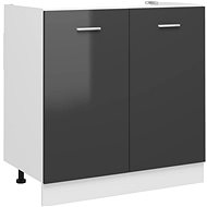 Cabinet under the sink grey high gloss 80 × 46 × 81,5 cm chipboard - Cupboard