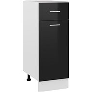 Lower Cabinet Drawer Black High Gloss 30x46x81,5 Chipboard - Cupboard