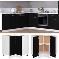 Lower corner cabinet black 75,5 × 75,5 × 80,5 cm chipboard - Cupboard
