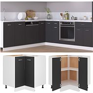 Lower corner cabinet grey 75,5 × 75,5 × 80,5 cm chipboard - Cupboard