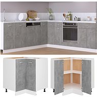 Lower corner cabinet concrete grey 75,5x75,5x80,5 chipboard - Cupboard