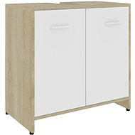 Bathroom cabinet white oak sonoma 60 × 33 × 58 cm chipboard - Bathroom Cabinet