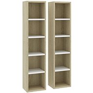CD cabinets 2 pcs white and oak sonoma 21x16x93,5 cm chipboard - Cabinet
