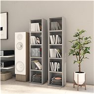 CD cabinets 2 pcs grey high gloss 21x16x93,5 cm chipboard - Cabinet