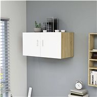 Wall cabinet white and sonoma oak 80 × 39 × 40 cm chipboard - Cabinet