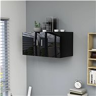 Wall cabinet black with high gloss 80x39x40 cm chipboard - Cabinet