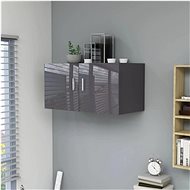 Wall cabinet grey with high gloss 80x39x40 cm chipboard - Cabinet