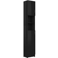 Bathroom cabinet black high gloss 32x25,5x190 cm chipboard - Bathroom Cabinet