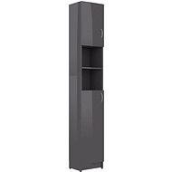 Bathroom cabinet grey high gloss 32x25,5x190 cm chipboard - Bathroom Cabinet