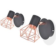 Wall Light 2 pcs E14 Black and Copper - Wall Lamp