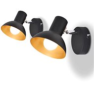 Wall Light, 2 pcs, for 2 Bulbs E27, Black-gold - Wall Lamp