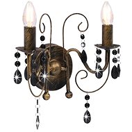 Wall Light with Beads Black Patina 2 × Bulbs E14 - Wall Lamp