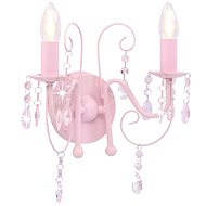 Wall Light with Beads Pink 2 × Bulb E14 - Wall Lamp