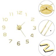 3D Wall Clock with Modern Design 100cm XXL Gold - Wall Clock