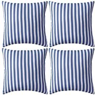 Outdoor cushions 4 pcs striped 45x45 cm navy blue - Pillow