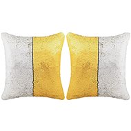 Set of pillows with sequins 2 pcs 45 × 45 cm gold-silver - Pillow