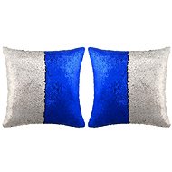 Set of pillows with sequins 2 pcs, 60 × 60 cm, blue-silver - Pillow