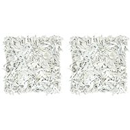 Pillows 2 pcs fringed light grey 45 × 45 cm leather and cotton - Pillow