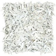 Pillow fringed light grey 60 × 60 cm leather and cotton - Pillow