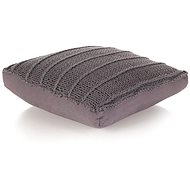 Square knitted cotton floor cushion 60 × 60 cm grey - Pillow