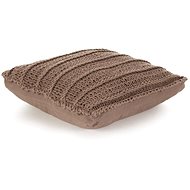 Square knitted cotton floor cushion 60 × 60 cm brown - Pillow