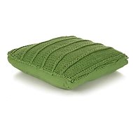 Square knitted cotton floor cushion 60 × 60 cm green - Pillow