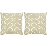 Printed pillows 2 pcs beige 40 × 40 cm cotton - Pillow