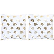 Pillows with glossy print 2 pcs white and gold 40 × 40 cm cotton - Pillow