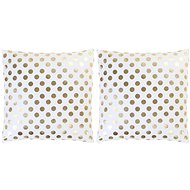Pillows with glossy print 2 pcs white and gold 40 × 40 cm cotton - Pillow