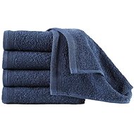 Towels 5 pcs cotton 450 g\m2 50 × 100 cm navy blue - Towel