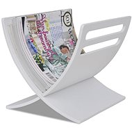 Wooden magazine rack, free standing, white - Magazine Rack