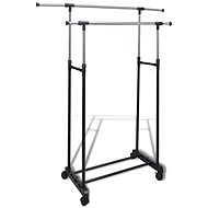 Adjustable clothes rack 4 castors 2 wardrobe poles - Clothes Hanger