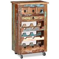 Wine Rack for 9 Bottles Solid Recycled Wood - Wine Stand