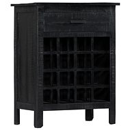 Wine Rack, Black 56 × 35 × 75cm Solid Mango Tree - Wine Stand