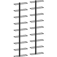 Wall mounted wine rack for 18 bottles 2 pcs black iron - Wine Stand