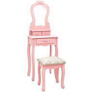Dressing table with stool pink 50 × 59 × 136 cm pavlovnia - Dressing Table