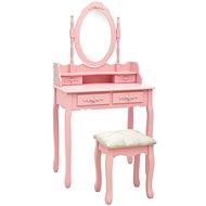 Dressing table with stool pink 75 × 69 × 140 cm pavlovnia - Dressing Table