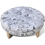 Patterned round stool \ footstool, diameter 81 cm - Ottoman