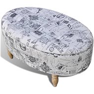 Patterned oval stool \footstool with storage, 99 × 60 × 47cm - Ottoman